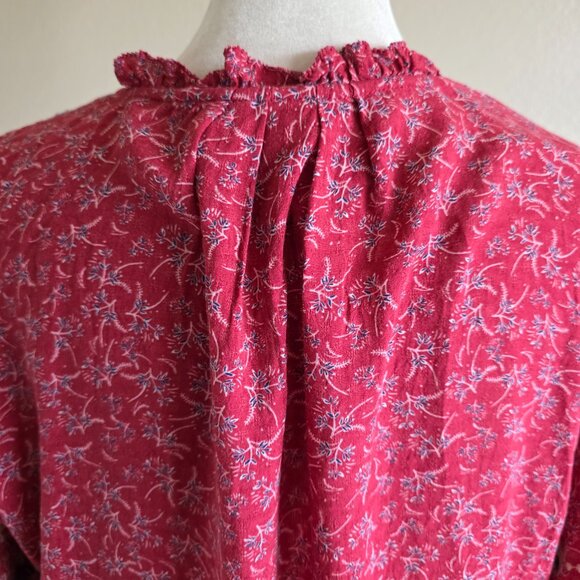 Dolan Romantic Amelia Blouse Top Embroidered Tassels Raspberry Floral Boho M - Picture 6 of 7